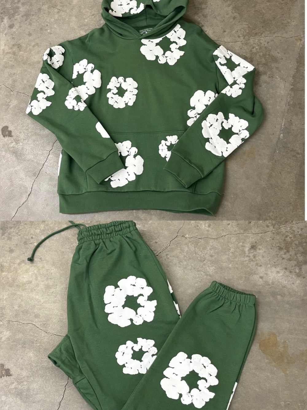 DenimTears
Green Floral Print Hoodie and Pants Set